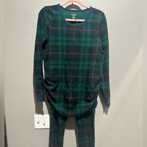 Old Navy Maternity Plaid Pajama Set - Green and Navy